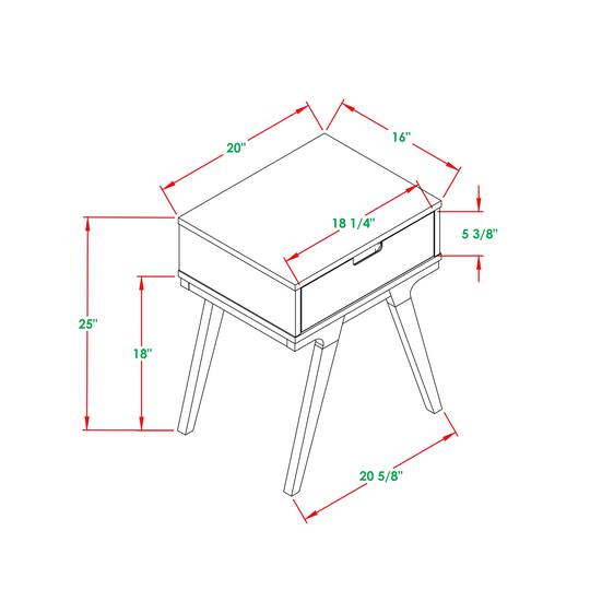 Walker Edison 20" 1-Drawer Modern Side Table